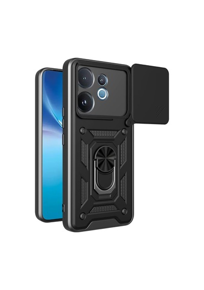 Adige Vivo V60 Kılıf Pars Standlı Yüzüklü Drabe Korumalı Siyah