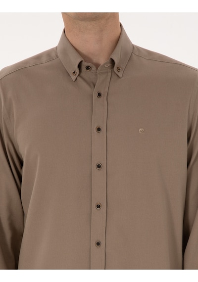 Pierre Cardin Erkek Vizon Gömlek Desenli 50316736-vr052 Vizon