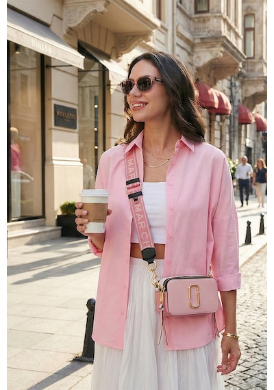 Lela Pamuk Karışımlı Regular Fit Bayan Gömlek 6772418 Şeker Pembe Lela Pamuk Karışımlı Regular Fit Bayan Gömlek 6772418 Şeker Pembe