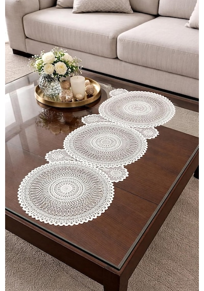 Runner Masa Örtüsü Amerikan Servis 37x115 Cm Beyaz Siyah Gri Bej Diğer