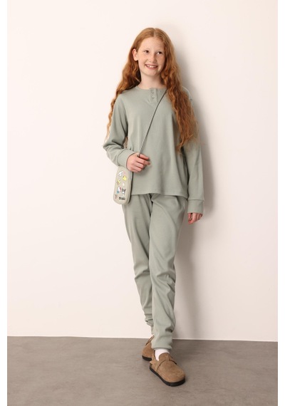 Mayoral Pueril Çocuk Fitilli Pijama Takımı - Pueril - Haki - 8 Yaş - 9999-haki-8 Yaş