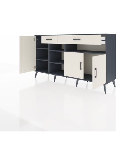 Hyperion Konsol 5 Raflı 2 Çekmeceli 3 Kapaklı 176x44x99 Antrasit- Antrasit-aytaşı Hyperion Konsol 5 Raflı 2 Çekmeceli 3 Kapaklı 176x44x99 Antrasit- Antrasit-aytaşı