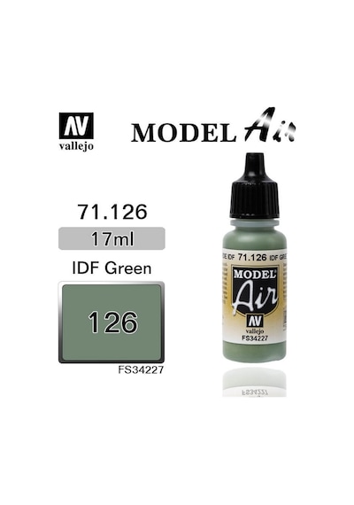 17 Ml. Idf Green Model Air Serisi Maket Boyası, Vallejo 71126 Standart