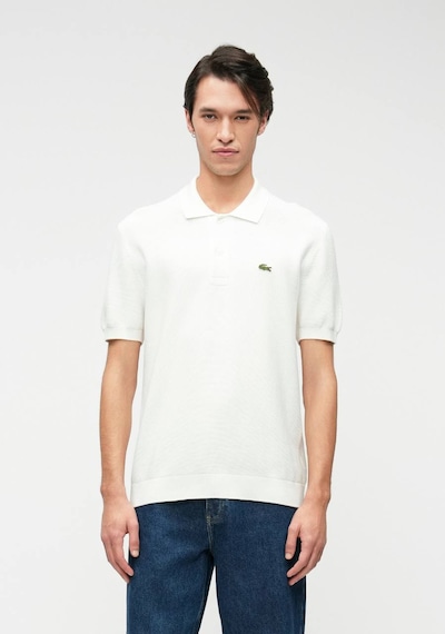 Lacoste Klasik Erkek Triko Örme Yazlık İnce Polo T-shirt Beyaz