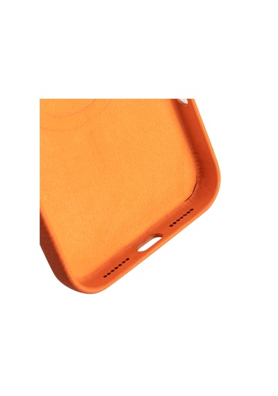 Bloomcase Premium Mono Pebble Orange Apple iPhone Uyumlu 17 Pro Max / 18 Pro Max 6.9" Hakiki Deri Magsafe Kılıf Turuncu