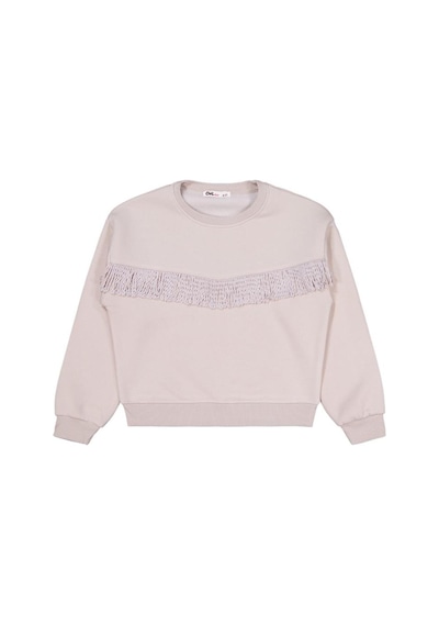 Civil Girls Püsküllü 6-9 Yaş Sweatshirt Açık Bej