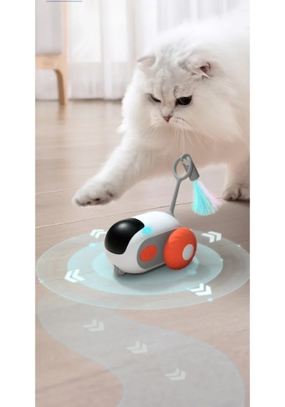 Uzaktan Kumandalı Robot Kedi Oyuncağı Gri - Turuncu