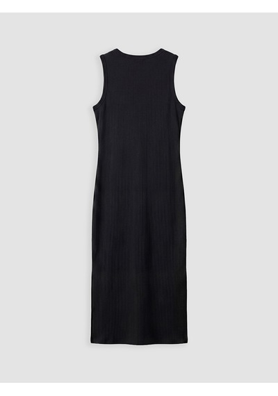 Lcw Vision Siyah Bisiklet Yaka Fitilli Bodycon Elbise