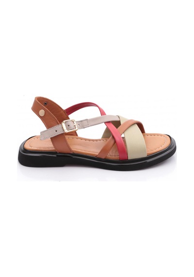 Dgn 837 Kadin Sandalet Taba Kırmızı Scorpion