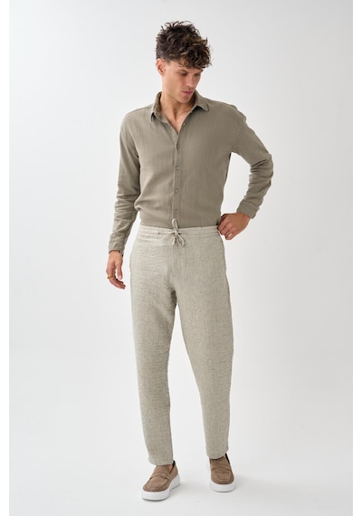 Alexandergardi Smart Casual Dokulu Pantolon Yeşil
