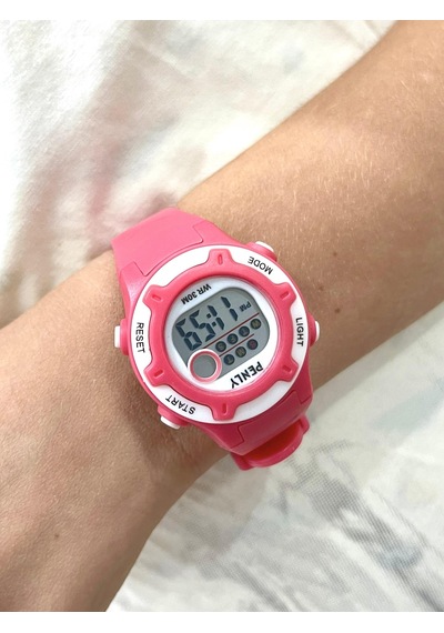 Penly Su Geçirmez Dijital Çocuk Kol Saati 8203 Model Pembe +4 Renk Kronometre-alarmlı 5atm