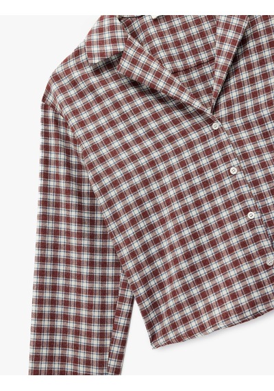 Koton Uzun Kollu Gömlek Yaka Oversize Crop Ekoseli Pijama Üstü Bordo Desenli 6wlk50050mw Bordo Desenli Koton Uzun Kollu Gömlek Yaka Oversize Crop Ekoseli Pijama Üstü Bordo Desenli 6wlk50050mw Bordo Desenli