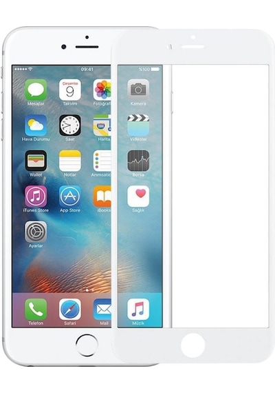 Bi 2,5d Super Glass Apple Uyumlu   iPhone 7 Plus/8 Plus Beyaz Ekr
