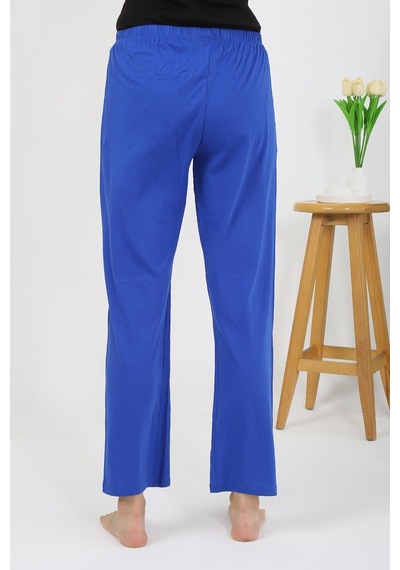 Akbeniz Kadın Penye Düz Tek Alt Pijama 27538 Sax Saks