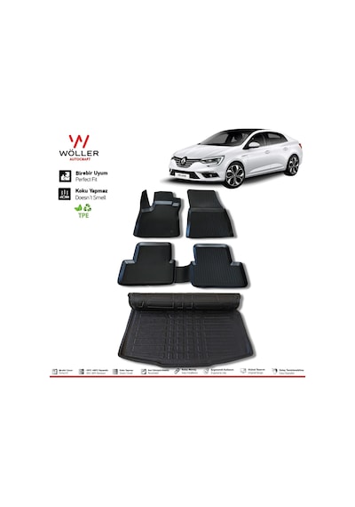 Renault Megane 4 Sedan Paspas Bagaj Havuzu 2016 2022 3D Wöller