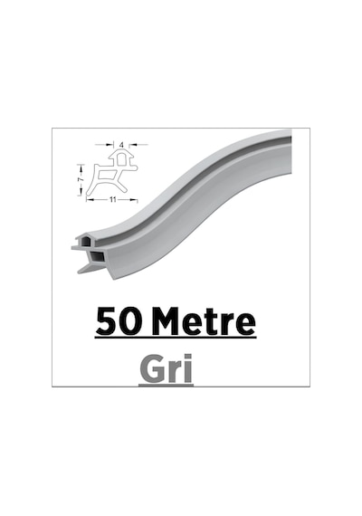 Pimapen Pvc Pen Kapı Pencere Fitili Contası 50 Metre Gri Diğer