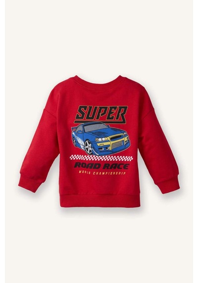 Defacto Erkek Bebek Bisiklet Yaka Baskılı Sweatshirt G6139a526sprd79 Kırmızı-rd79
