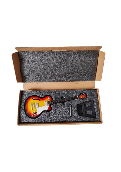 El Yapımı 1/4 Ölçek Minyatür Elektro Gitar Gibson Es-275 Sunburst