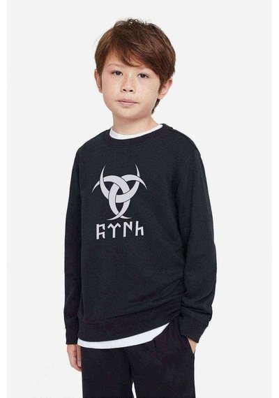 Tshirthane Göktürk Türk Teşkilatı Mahsusa Baskılı Unisex Çocuk Siyah Sweats Siyah