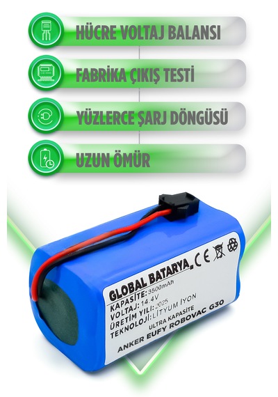 Anker Eufy Robovac G30 Hybrid Uyumlu Batarya 3500mah