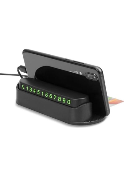 Fosforlu Araç Içi Numaratör Araba Park Tel Numaralık Park Telefon Numarası Parktel Siyah