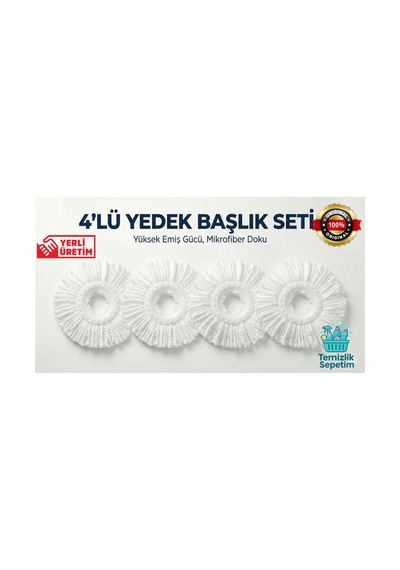 Orijinal Mikrofiber Yedek Mop Başlığı - 4'lü Süper Avantaj Paketi
