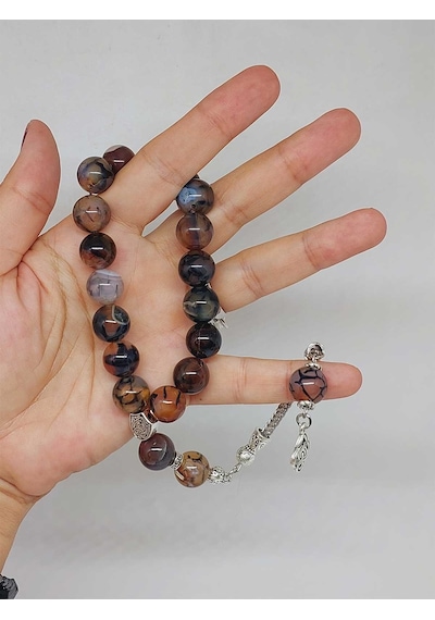 Akik Taşı 17lik Efe Tesbih 12mm 53388 Kahverengi