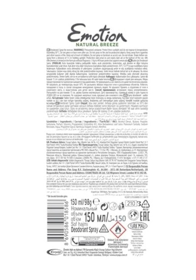 Emotıon Natural Breeze Deodorant, 150 Mililitre