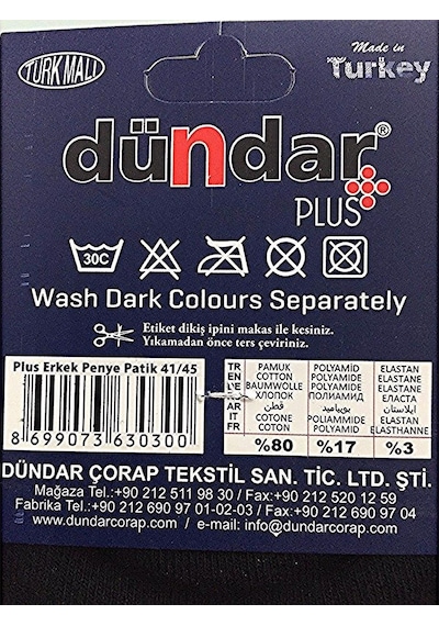 Dündar Çorap 6 Adet Dündar Pamuklu Erkek Patik Çorap 001