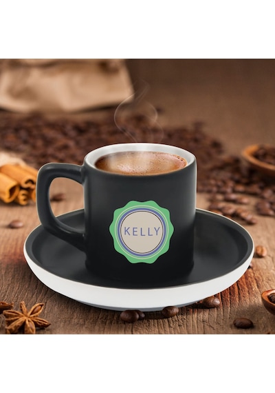 Bk Gift Kişiye Özel Coffe Tasarımlı Siyah Renk Türk Kahvesi Fincanı-7, Arkadaşa Hediye, Sevgiliye Hediye, Yıl Dönümü Hediyesi Kobitmeyen137764 Bk Gift
