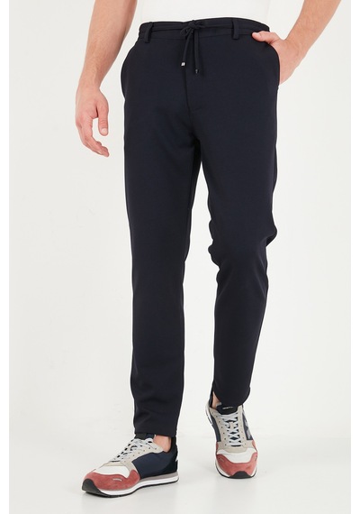 Buratti Regular Fit Düz Paça Bağlamalı Pantolon Erkek Pantolon 6843700 Lacivert