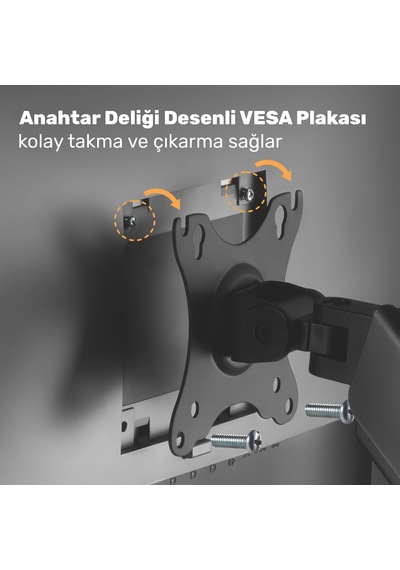 Std46024e 17-32 İkili Ergonomik Amortisörlü Monitör Kolu, Geniş Eğim +90 , 360 Pivot Vesa Stand Tutucu 2x9kg