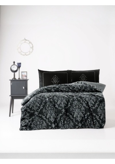 Özdilek Soft Life Clasurol Çift Kişilik %100 Pamuk Saten Nevresim Takımı Siyah