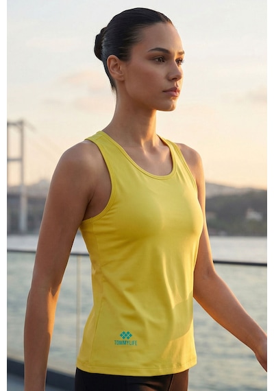 Tommy Life Limon Standart Fit Çapraz Sırt Detaylı Kadın Spor Atlet - 97296