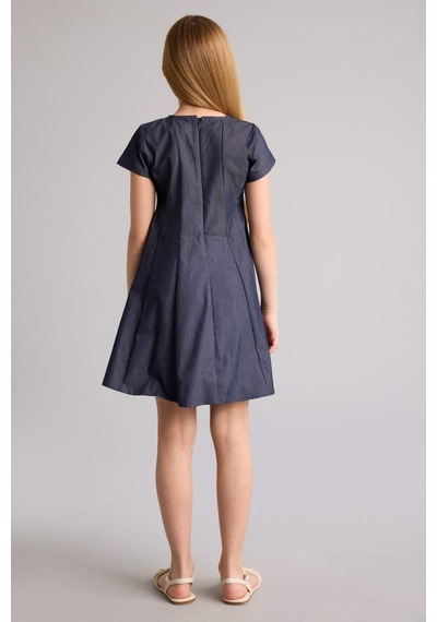 Defacto Yarım Kollu Twill Elbise Kız Çocuk H2604a826spın20 İndigo-ın20 Defacto Yarım Kollu Twill Elbise Kız Çocuk H2604a826spın20 İndigo-ın20