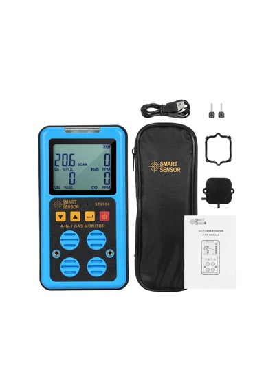 Smart Sensor St8904 Taşınabilir 4 Lü Gaz Dedektörü O₂, Co, H₂s Ve Lel