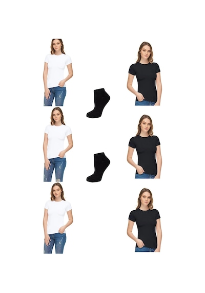 Tutku Elit Elit 6'lı Paket Bisiklet Yaka Elastan Kısa Kollu Atlet/badi 2 Çift Bambu Patik Çorap Hediyeli Diğer