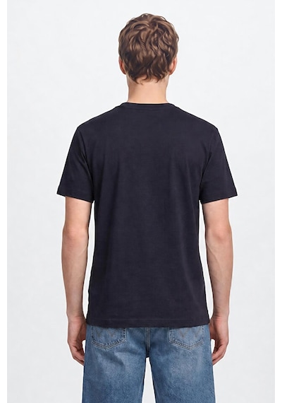 Relaxed Fit Rahat Kesim Bisiklet Yaka Logo Detaylı Wrangler Lacivert
