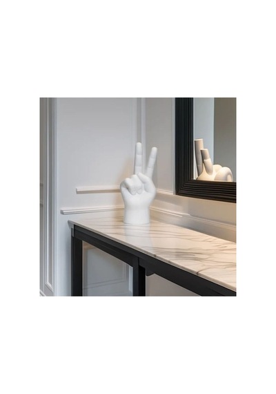 Barış İşareti El Heykeli, Dekoratif Biblo, Hediyelik, Ev Hediyesi, 17 Cm Peace Sign Hand Sculpture