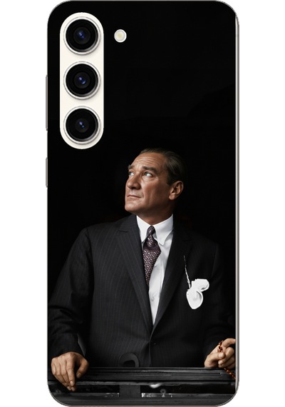 Samsung Galaxy S23 Uyumlu Ufka Bakan Lider Atatürk Baskılı Silikon Kılıf Renkli