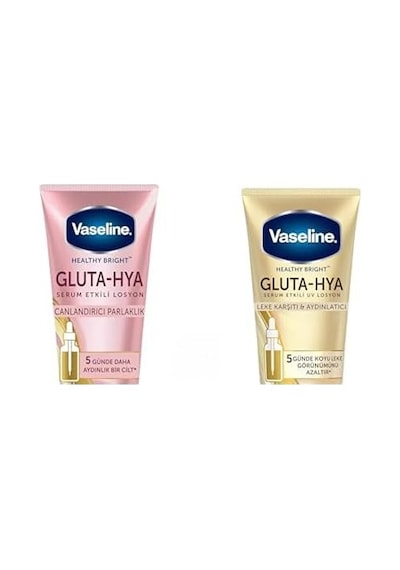 Vaseline Gluta Hya Serum Etkili Losyon Canlandırıcı Parlaklık 200 Ml Ve Vaseline Gluta Hya Serum Etkili Uv Losyon Leke Karşıtı Ve Aydınlarıcı 200 Ml