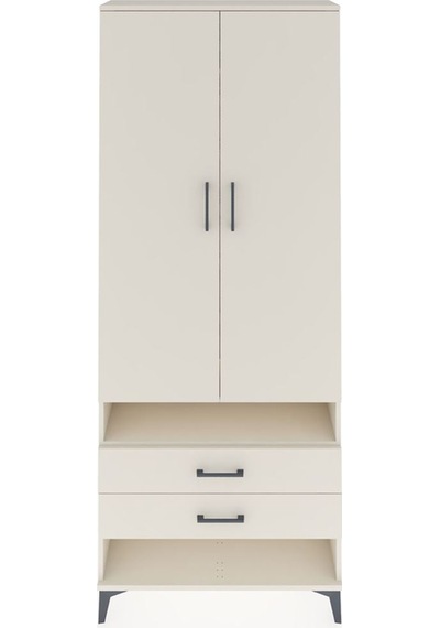 Arges Dolap 3 Raflı 2 Çekmeceli Tek Askılı 88x30x221 Aytaşı-a... Aytaşı