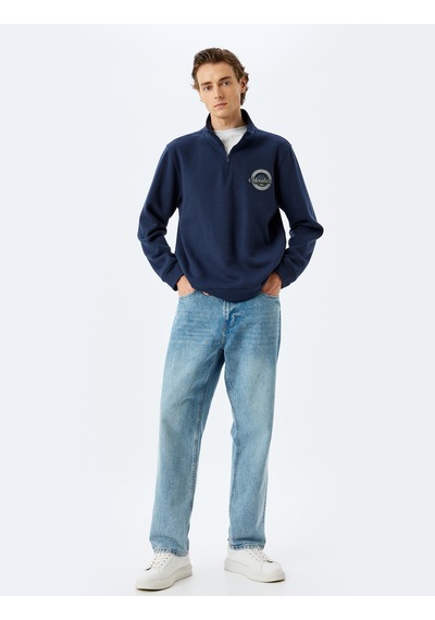 Koton Uzun Kollu Şardonlu Pamuklu Yarım Fermuarlı Baskılı Sweatshirt Lacivert 5wam70076mk Lacivert Koton Uzun Kollu Şardonlu Pamuklu Yarım Fermuarlı Baskılı Sweatshirt Lacivert 5wam70076mk Lacivert