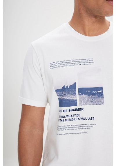 Ac&Co / Altınyıldız Classics Erkek Beyaz Standart Fit Normal Kesim %100 Pamuk Baskılı Bisiklet Yaka Tişört Beyaz Ac&Co / Altınyıldız Classics Erkek Beyaz Standart Fit Normal Kesim %100 Pamuk Baskılı Bisiklet Yaka Tişört Beyaz