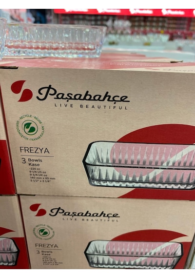 Paşabahçe Frezya 530323 Servis Tabağı 3 Lü şeffaf