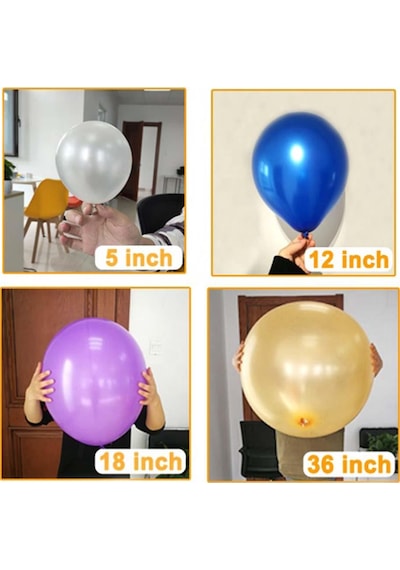 10-12 İnç Beyaz Rose Gold ve Konfetili Karışık Balon 10 Adet
