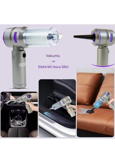 El Tipi Elektrikli Süpürge 100w Güçlü Motor Usb Şarjlı Araç Ev Koltuk Tüy Temizleyici