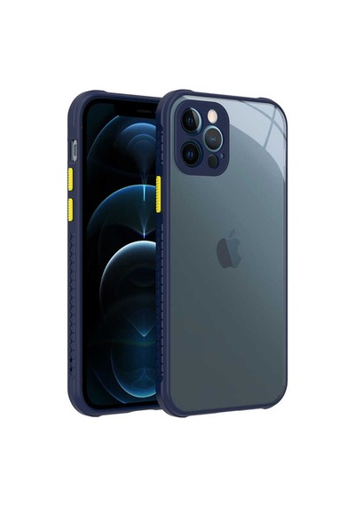 Goocamp Apple iPhone 12 Pro Uyumlu Kaff Kılıf-lacivert Lacivert