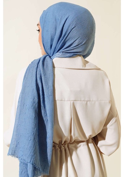 Bambu Şal Tesettür, Pamuklu, Hafif, Rahat, Şık, Yüksek Kalite, Hijab, Shawl, Original, Lux Mavi