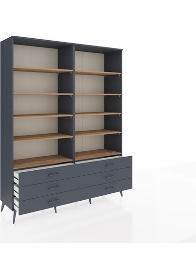 Hyperion Gardrop 10 Raflı 6 Çekmeceli 176x44x221 Antrasit-çam/antrasit Çam/antrasit Hyperion Gardrop 10 Raflı 6 Çekmeceli 176x44x221 Antrasit-çam/antrasit Çam/antrasit